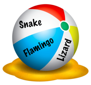 beach ball with yoga poses