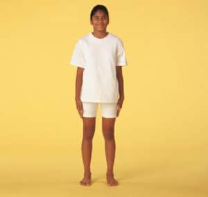 child in mountain pose