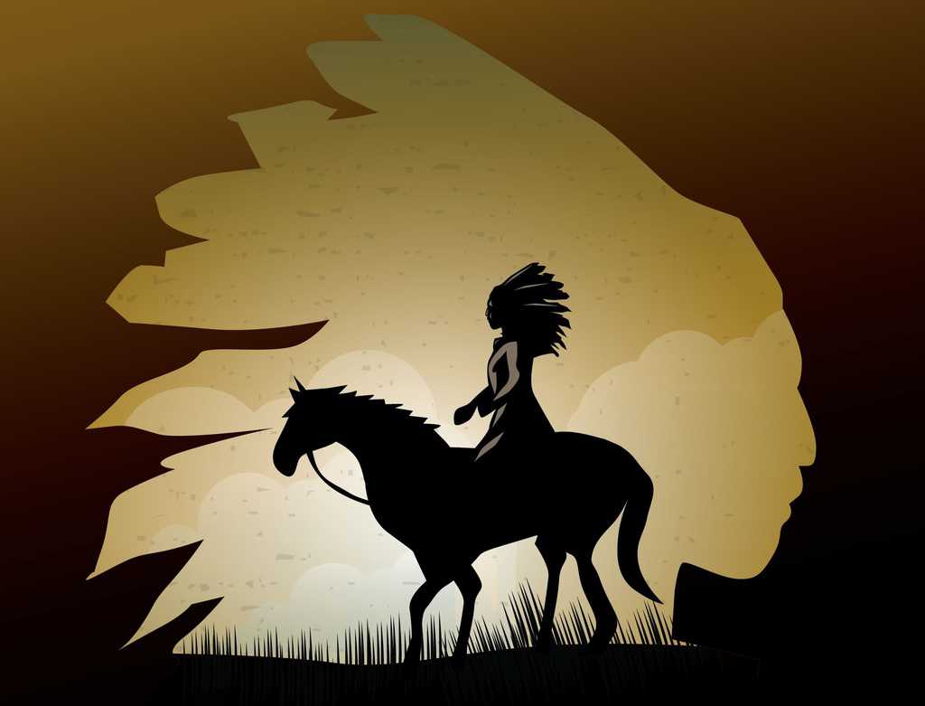 Silhouette of native American