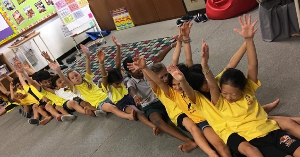 Kids in Roller Coaster Pose