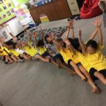 Creating a landslide with Roller Coaster pose.