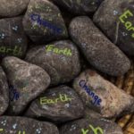 Rocks with Earth and Change on them.